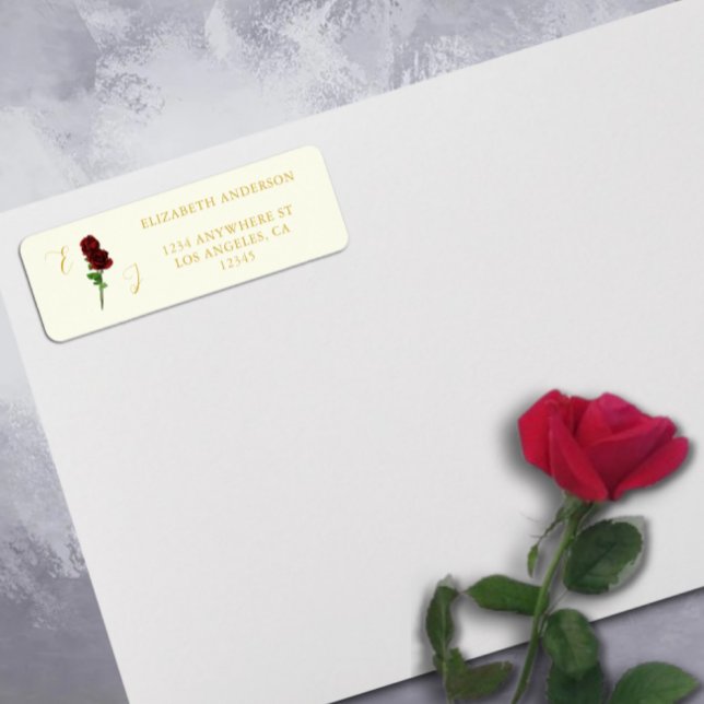 Ivory Gold Rose Hochzeitrücksendesiegel (Von Creator hochgeladen)