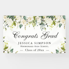 Ivory Golden Floral Moderner Abschluss Graduate Banner