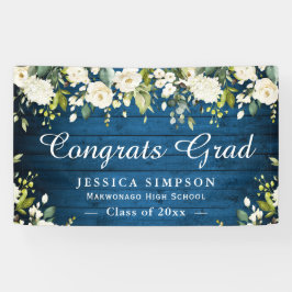 Ivory Golden Floral Rustic Abschluss Graduate Banner