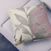 Ivory Gray & Pink Artistic Watercolor Blätter