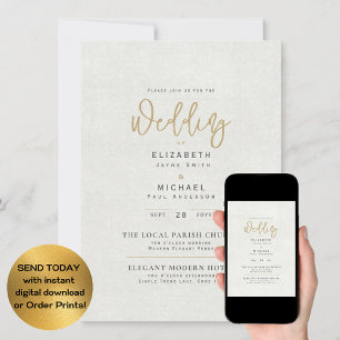 Ivory Gray Wedding Instant Digital Download Einladung