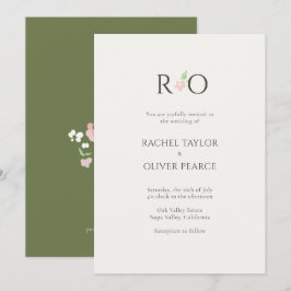 Ivory & Green | Chic Watercolor Floral Wedding Einladung