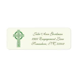 Ivory Green Elegant Irish Celtic Cross
