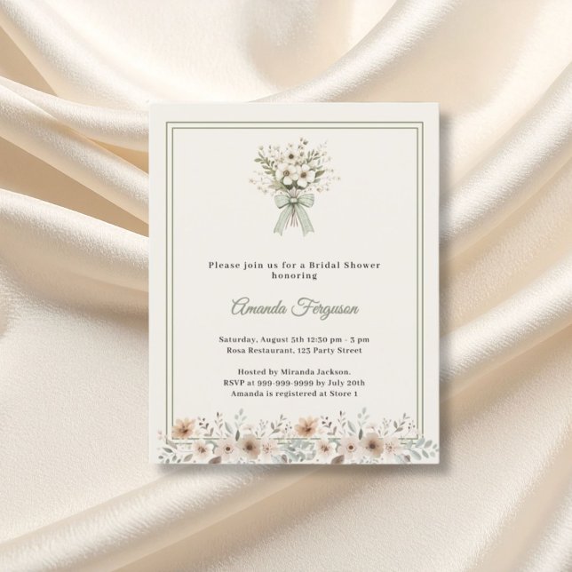 Ivory green florals Bridal Shower invitation (Von Creator hochgeladen)
