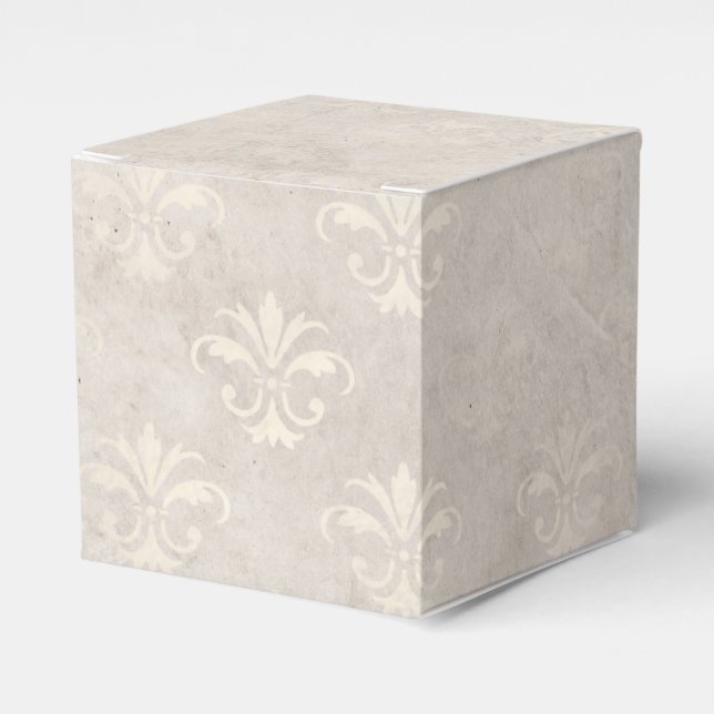 Ivory Grunge Damask Geschenkschachtel (Vorderseite)
