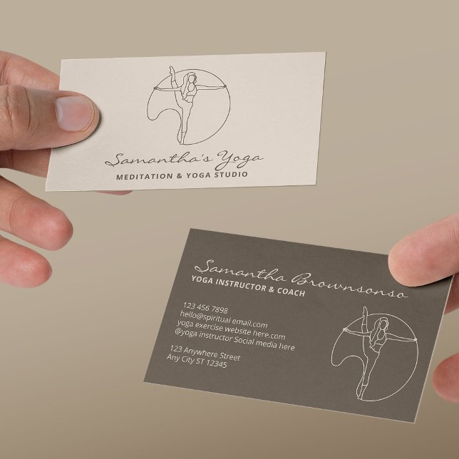Ivory Gym Yoga Pilates Meditation Instructor Visitenkarte (Ivory Gym Yoga Pilates Meditation Instructor Business Card
)