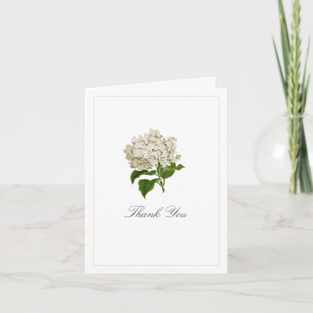 Ivory Hydrangea Flower Baby Shower Baby Photo Dankeskarte (Vorderseite)