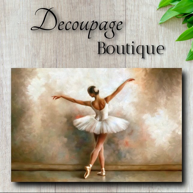 Ivory Impressionist Dancing Ballerina Decoupage Seidenpapier (Ivory Impressionist Ballerina Dancer Decoupage Tissue Paper)