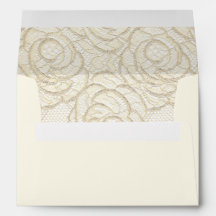 Ivory Lace Wedding Envelope - Slate Blue