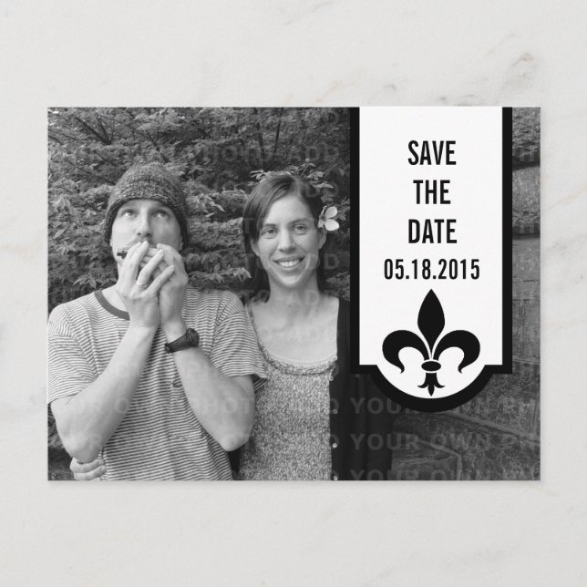 Ivory Lilie Banner Save the Date Postkarte (Vorderseite)
