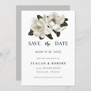 Ivory Magnolia blühen Save The Date