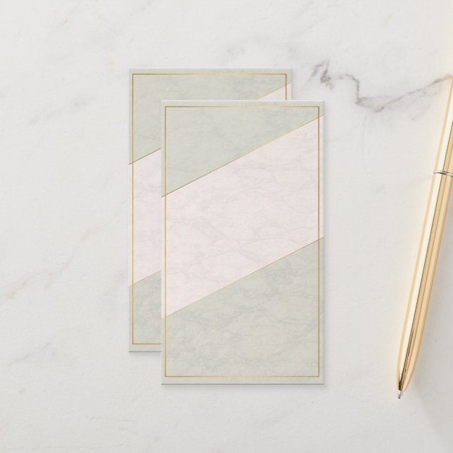 Ivory Marble Blank Appointment Card – Gold Accent Terminkarte (Vorderseite/Rückseite Beispiel)