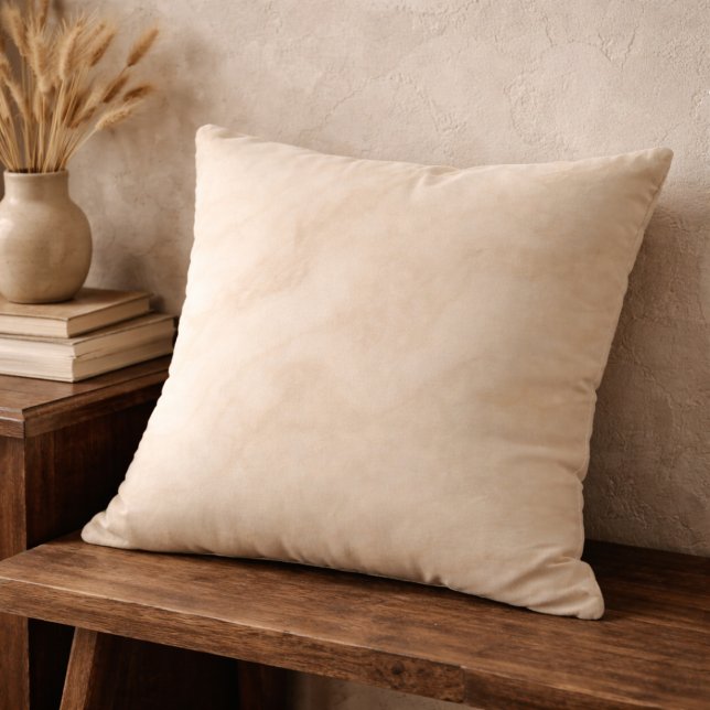 Ivory Marbled Swirl Throw Pillow Kissen (Muted taupe and blush swirls add natural flow to modern neutral rooms)