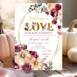 Ivory Marsala Pumpkin Baby Shower Einladung