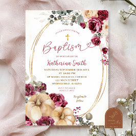 Ivory Marsala Pumpkin Taufe Einladung