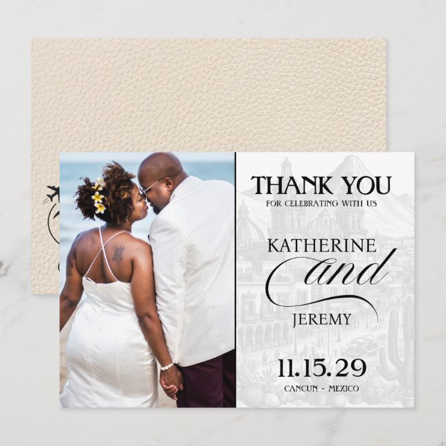 Ivory Mexico Passport Dankeskarte (Vorne/Hinten)