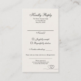 Ivory Modern Chic Mix and Match Wedding RSVP Card Visitenkarte
