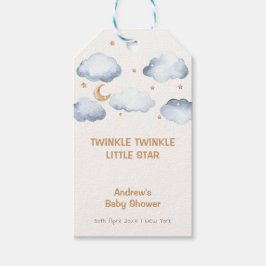 Ivory Moon Stars Twinkle Boy Baby Shower Geschenkanhänger