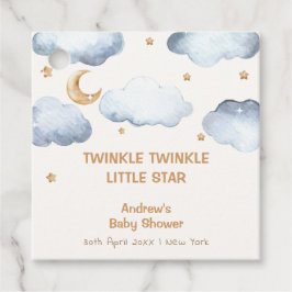 Ivory Moon Stars Twinkle Boy Baby Shower Geschenkanhänger