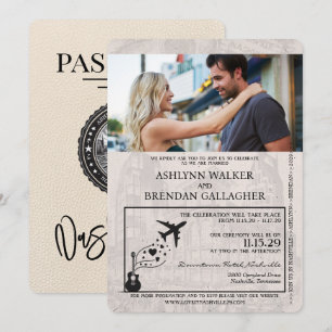 Ivory Nashville Passport Hochzeit Einladung