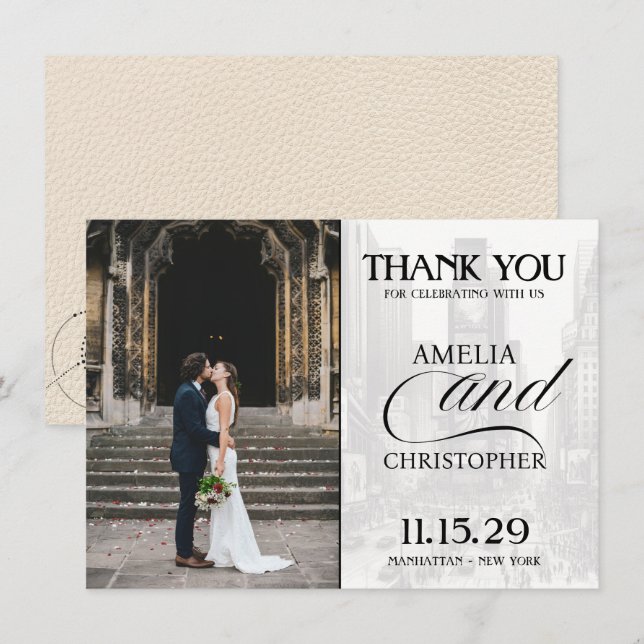 Ivory New York City Passport Dankeskarte (Vorne/Hinten)