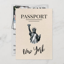 Ivory New York City Passport Save the Date