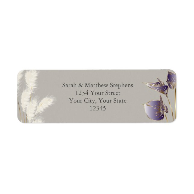 Ivory Pampas Grass Amethyst Anthurium (Vorne)