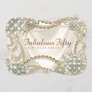 Ivory Pearl Birthday Party Einladung