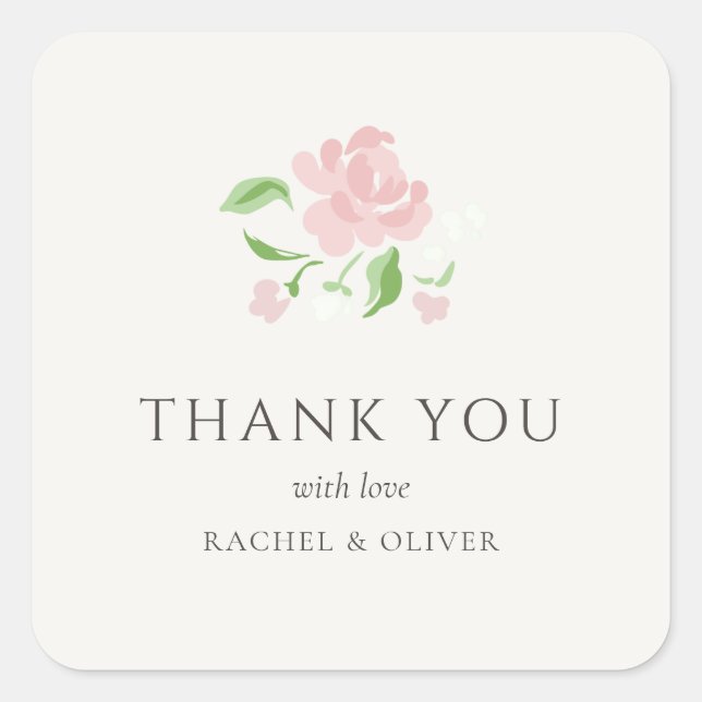 Ivory | Petit Floral Wedding Sticker (Vorderseite)
