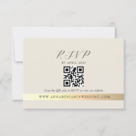 Ivory Photo QR Code Wedding RSVP Karte
