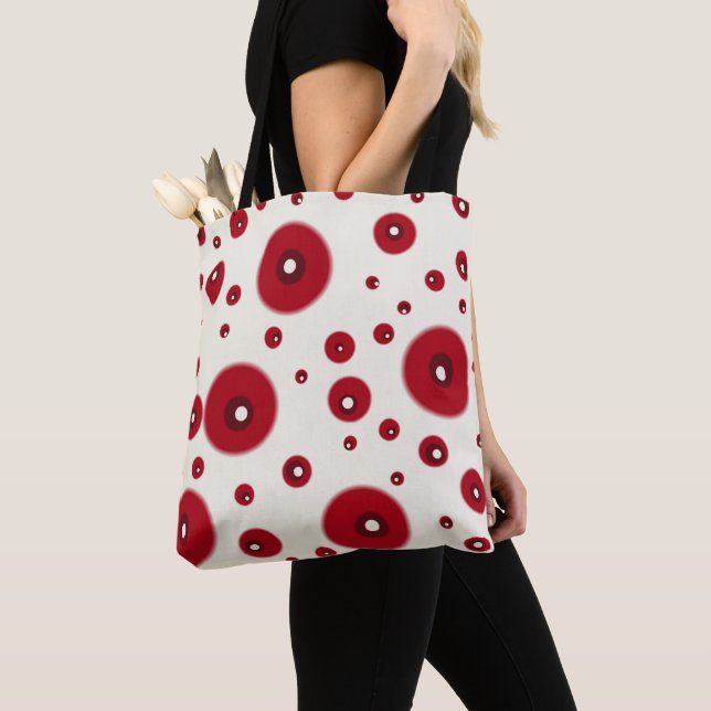 Ivory Red Dots Funky Whimsical Circle Pattern  (Von Nahem)
