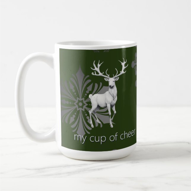 Ivory Reindeer Weihnachten | Green Kaffeetasse (Links)
