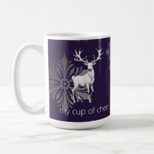 Ivory Reindeer Weihnachten Lila Kaffeetasse