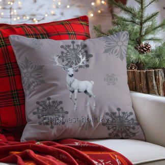 Ivory Reindeer Weihnachten | Pink Kissen