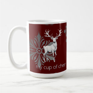 Ivory Reindeer Weihnachten   Rot Kaffeetasse