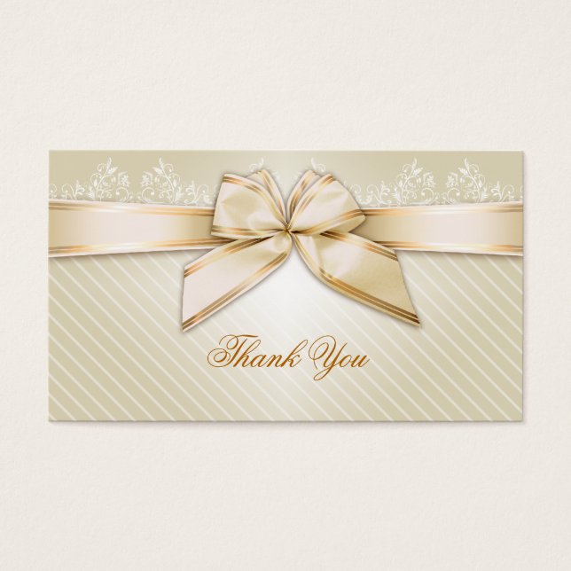 Ivory Ribbon Gold Streifen Danke (Vorderseite)