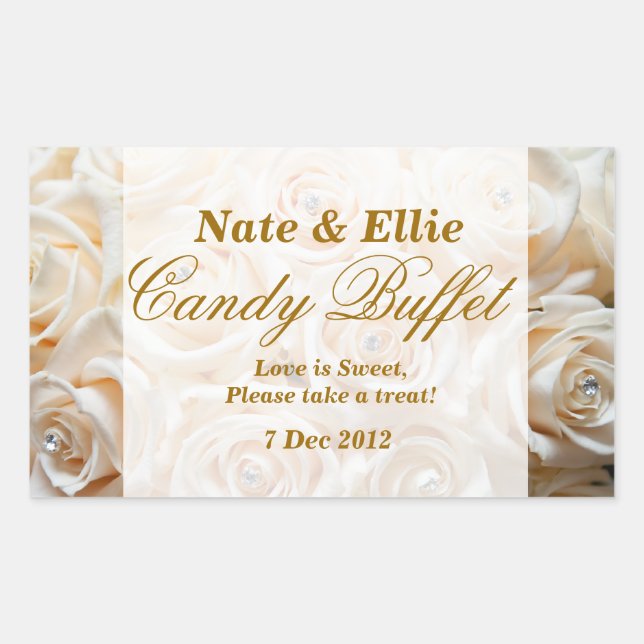 Ivory Rose Candy Buffet Sticker (Vorderseite)