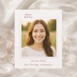 Ivory rose gold photo birthday invitation<br><div class="desc">A soft ivory colored background,  rose gold text.  Personalize and add your photo and the details. 

1 sheet = 1 invitation printed edge to edge.</div>