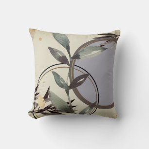 Ivory Sage Green & Pearl Blue Watercolor Blätter Kissen
