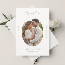 Ivory & Sand | Chic Script Hochzeit Rettet Die Save The Date