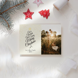 Ivory Sehr froh Weihnachtsbaum Familienportrait Feiertagskarte