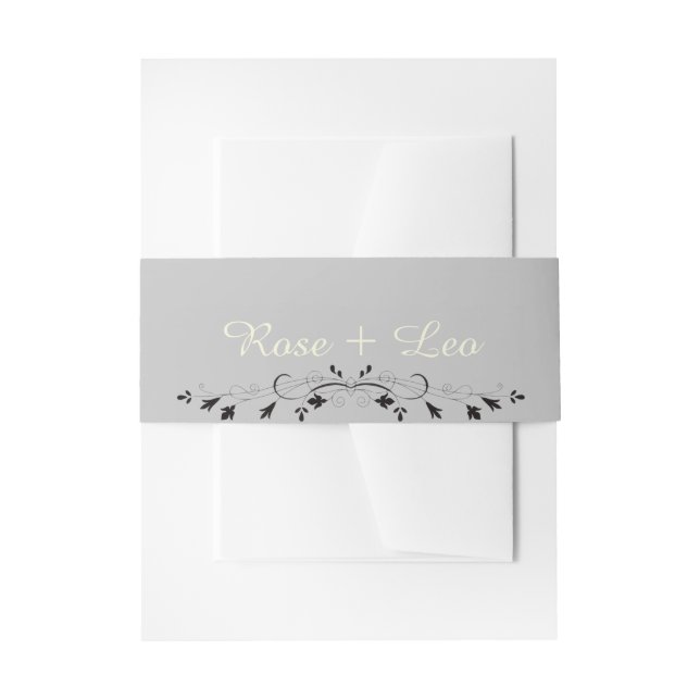 Ivory & Silver Luxe Wedding Belly Band (Vorderseite Beispiel)