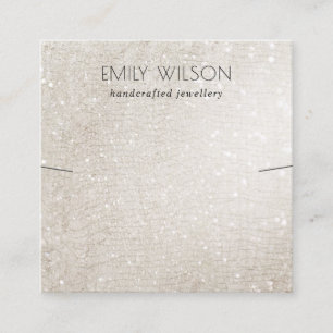 Ivory Silver Sparkle Glitzer Shiny Earring Display Quadratische Visitenkarte