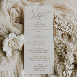 Ivory Simple Elegant Script Wedding Menükarte