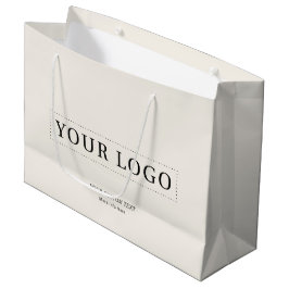 Ivory Simple Minimal Business Logo-Geschenk Große Geschenktüte