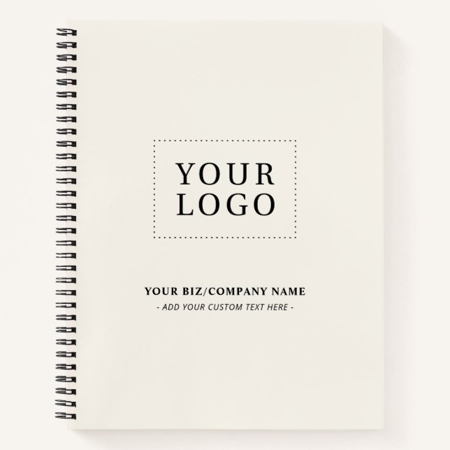Ivory Simple Minimal Business-Logo-Werbung Notizbuch (Vorderseite)