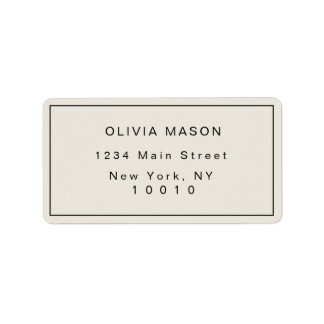 Ivory Simple Modern Return Address Label Adressaufkleber