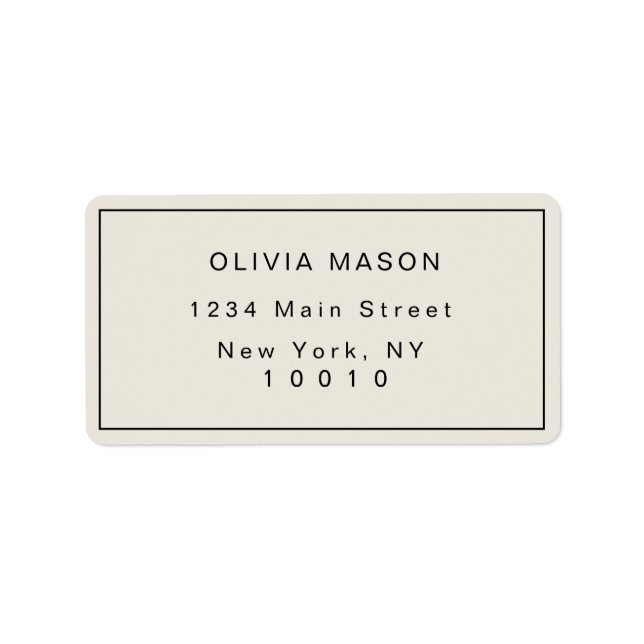 Ivory Simple Modern Return Address Label Adressaufkleber (Vorne)