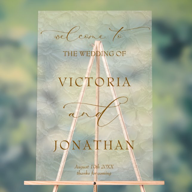 Ivory Simple Wedding Willkommen Acrylschild (Neutral)