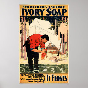 IVORY SOAP Sie brauchen nur eine Vintage Werbung Poster